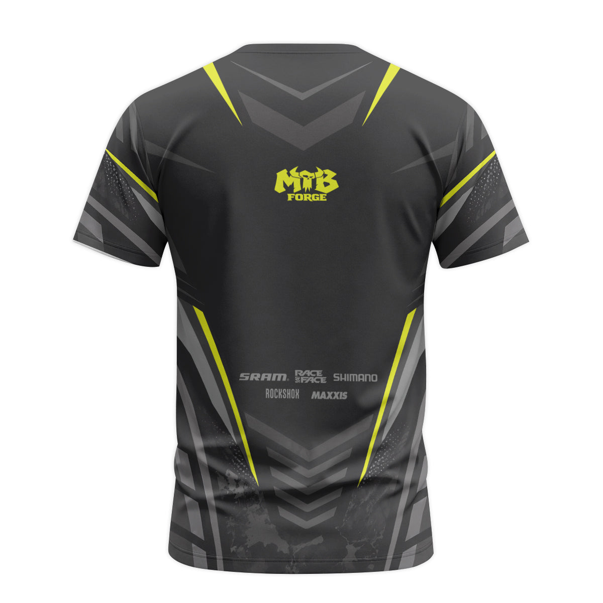 Santa Cruz Skull Black Gray Short Sleeve Mountain Bike Jersey - back view mockup