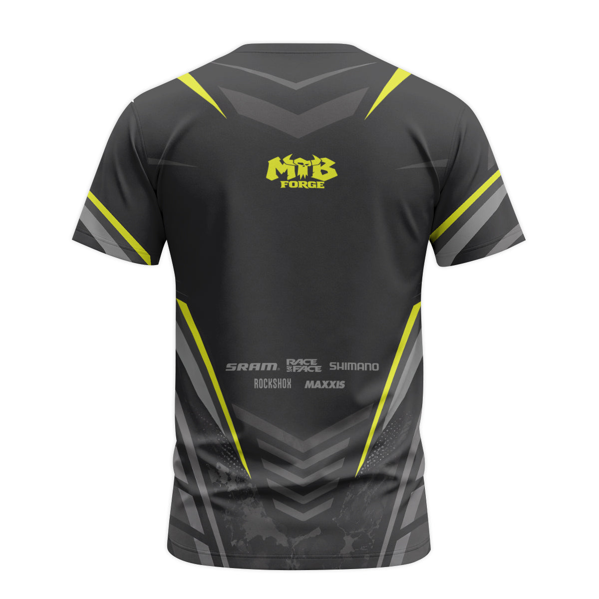 Santa Cruz Skull Black Gray Youth Short Sleeve Mountain Bike Jersey – Back View Mockup