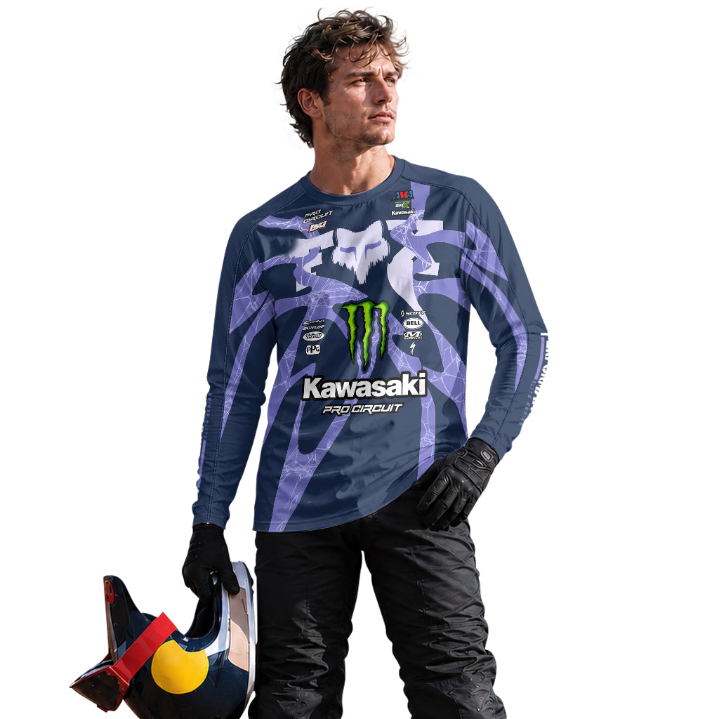 Seth Hammaker 10 Kawasaki Monster Energy Pro Circuit Long Sleeve Motocross Jersey - lifestyle view