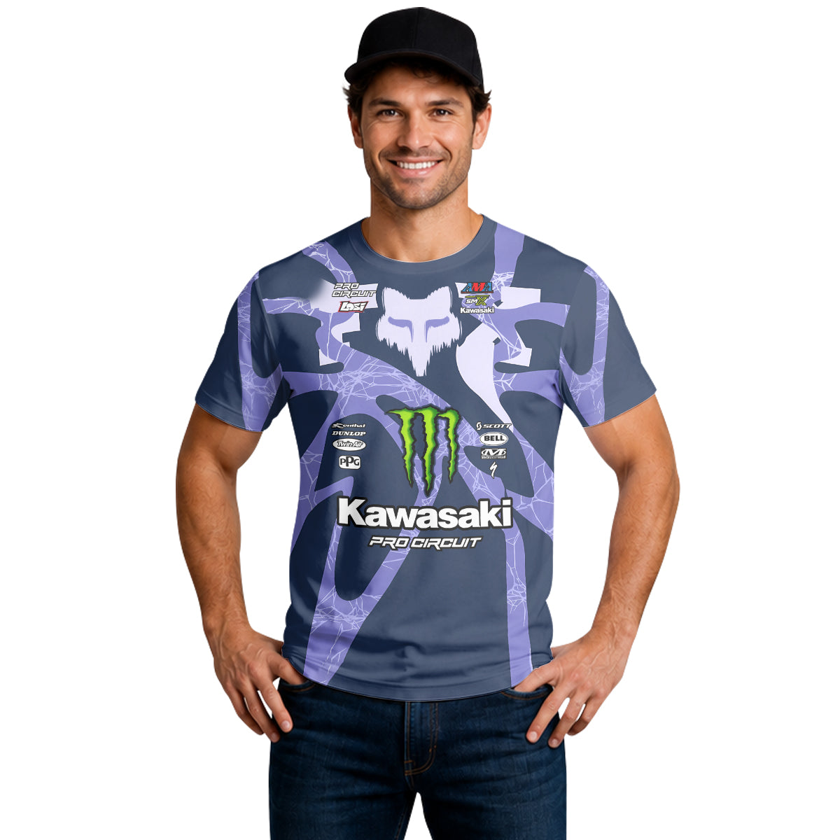 Seth Hammaker 10 Kawasaki Monster Energy Pro Circuit Short Sleeve Motocross Jersey - lifestyle view