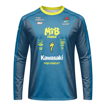 Seth Hammaker 56 Kawasaki Pro Circuit Long Sleeve Motocross Jersey – Front View Mockup