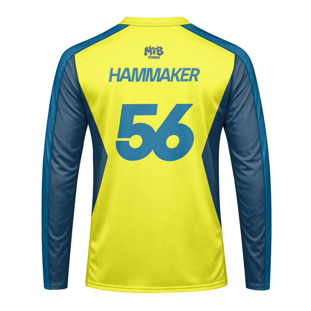 Seth Hammaker 56 Kawasaki Pro Circuit Youth Long Sleeve Motocross Jersey – Back View Mockup
