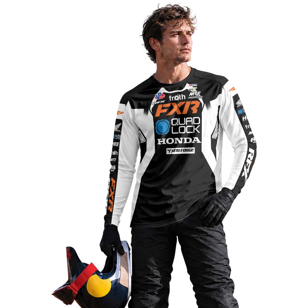 Shane McElrath #12 FXR Quad Lock Honda Long Sleeve Motocross Jersey – Lifestyle View