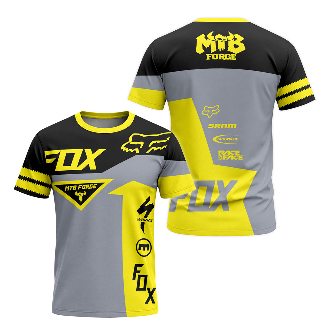 Specialized Factory Volt Short Sleeve Mountain Bike Jersey | Fox TEE - front and back view