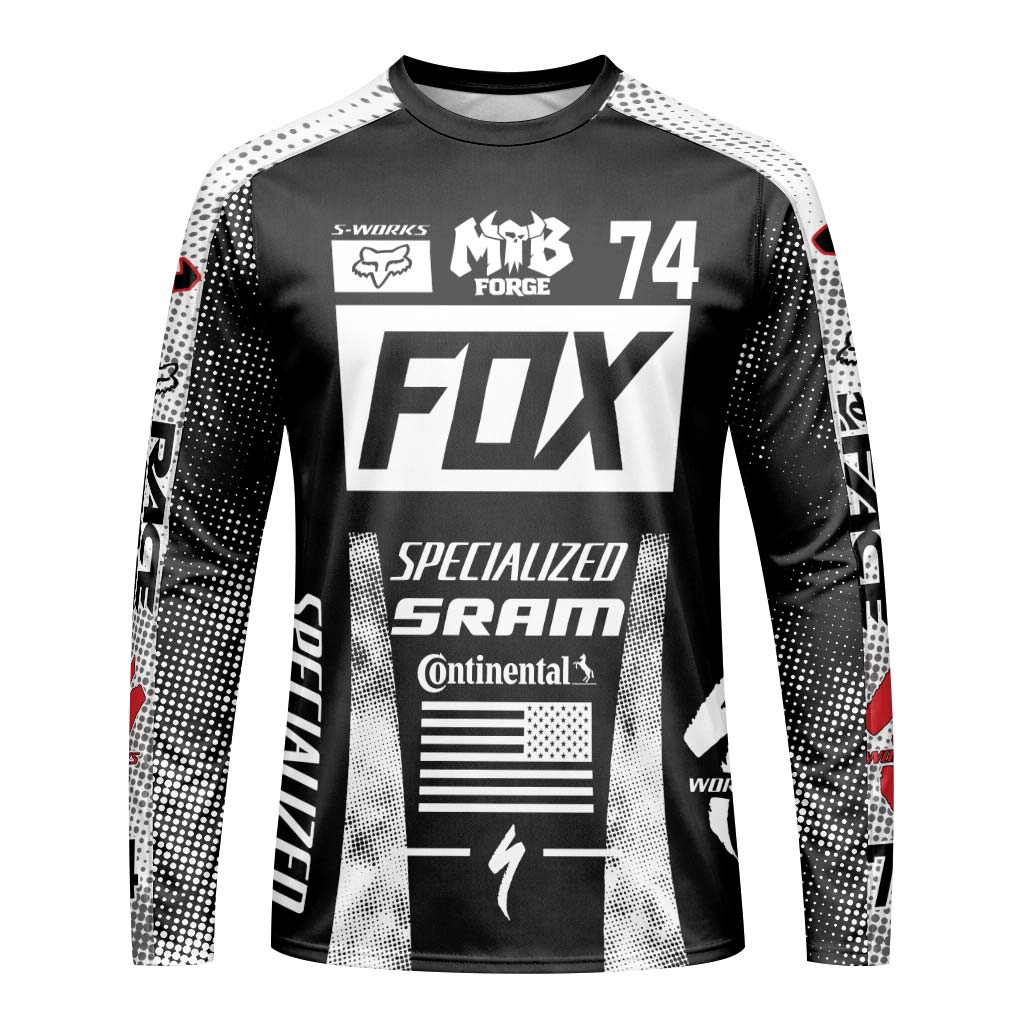 Specialized Fox 74 Downhill Jersey | Specialized Cycling Jersey - front view mockup