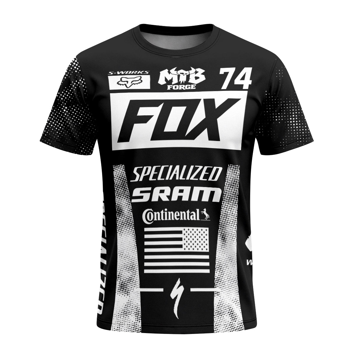 Specialized Fox 74 Race T-Shirt | Specialized Mountain Bike TEE - front view mockup