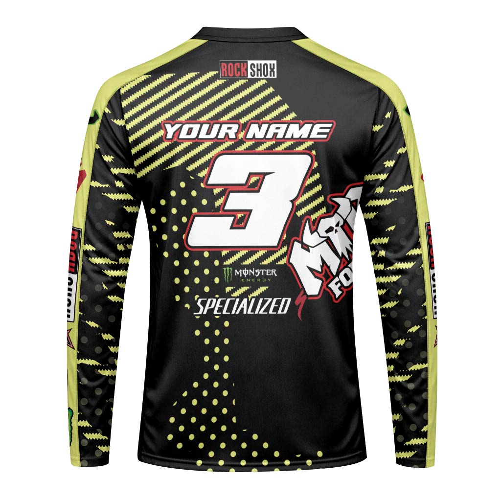 Specialized Monster Energy Downhill Jersey | Specialized MTB Jersey - back view mockup
