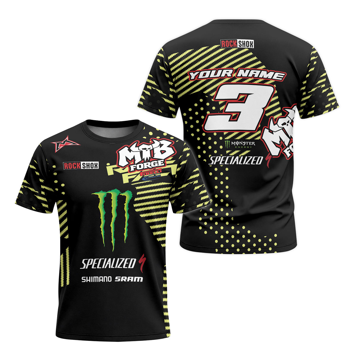 Specialized Monster Energy Race T-Shirt | Specialized MTB Shirt - front and back view