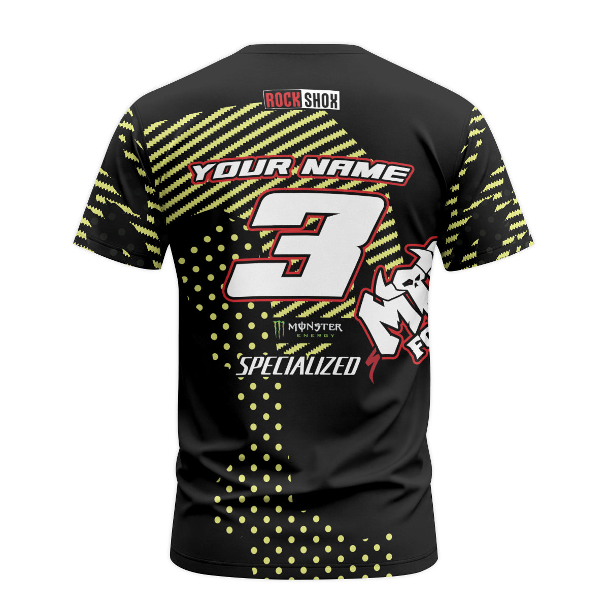 Specialized Monster Energy Race T-Shirt | Specialized MTB Shirt - back view mockup