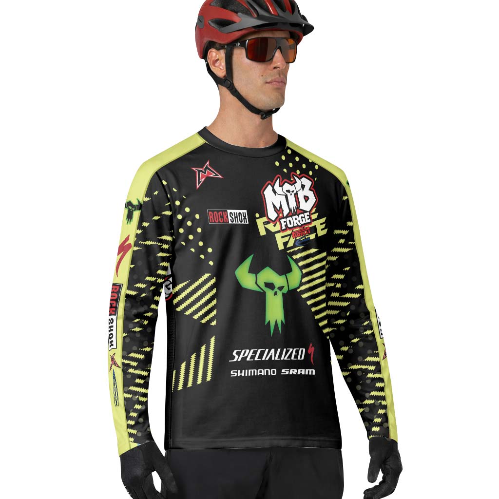 Specialized Number 3 Black Neon Long Sleeve Mountain Bike Jersey – Lifestyle View