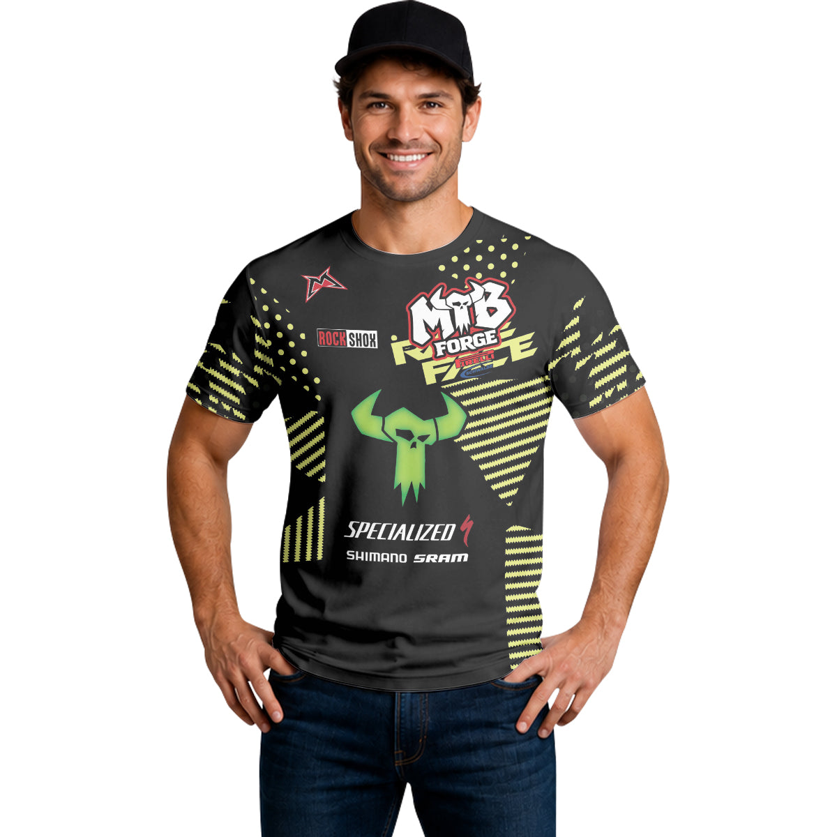 Specialized Number 3 Black Neon Short Sleeve Mountain Bike Jersey – Lifestyle View