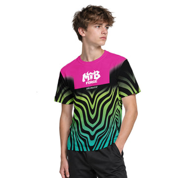 Specialized Pink Black Green Youth Short Sleeve Mountain Bike Jersey – Boy Lifestyle View