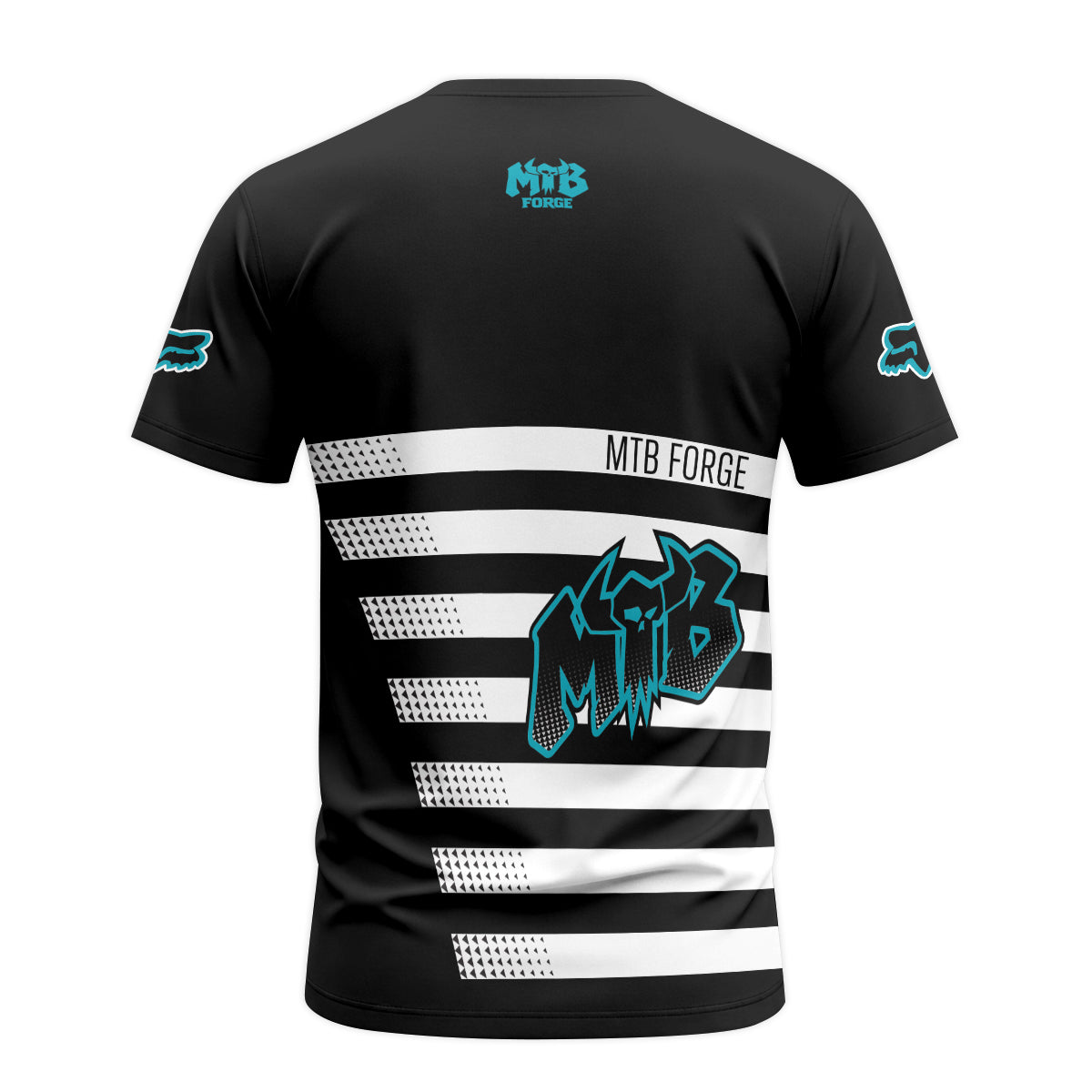 Yeti Fox Forge Cyan Edge Race T-Shirt | Yeti Cycling Lifestyle T-Shirt - back view mockup