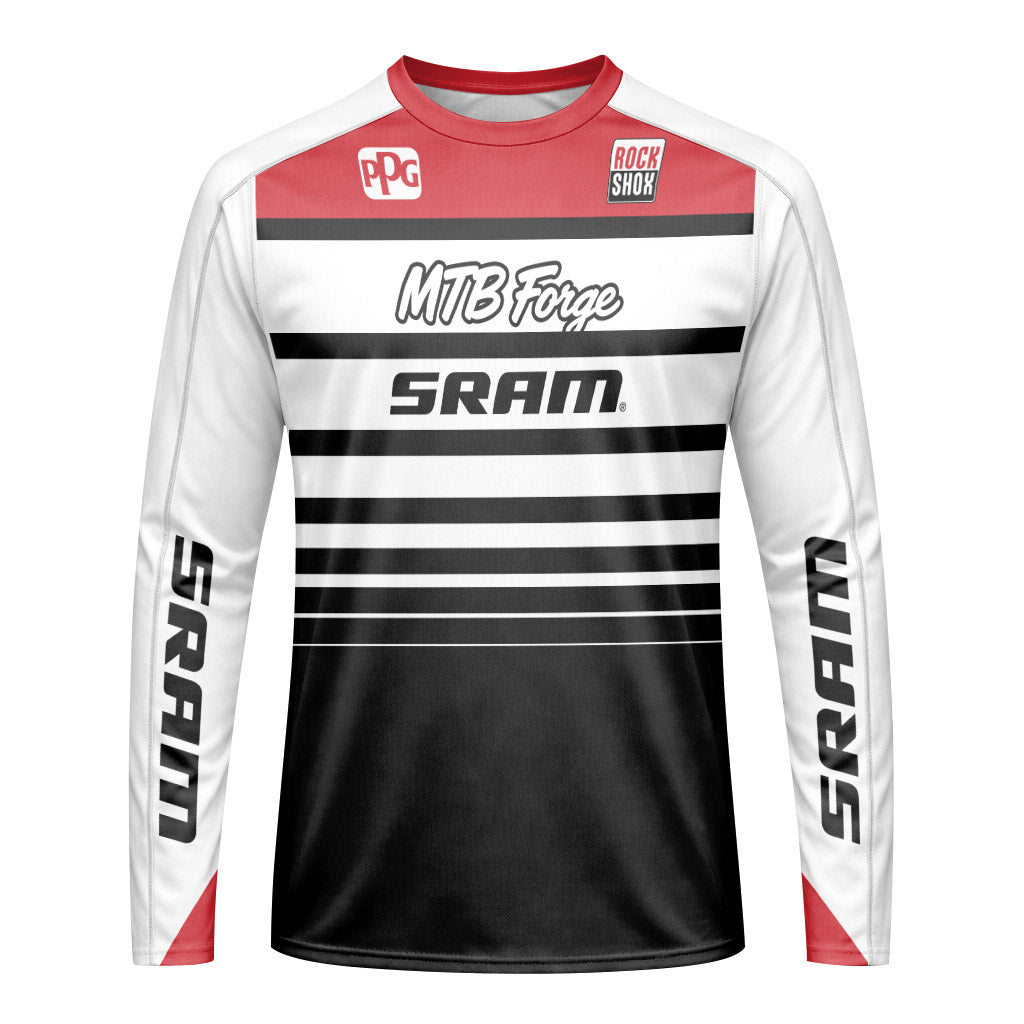 SRAM Velocity Stripe Downhill Jersey | SRAM Mountain Bike Jersey - front view mockup