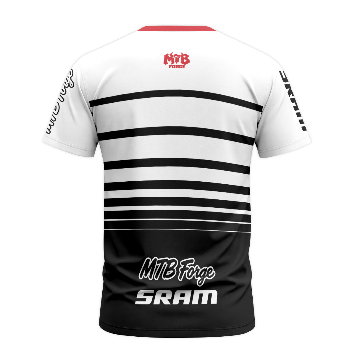 SRAM Velocity Stripe Race T-Shirt | SRAM Cycling Lifestyle T-Shirt - back view mockup
