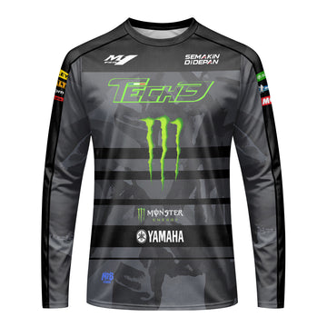 Tech 3 Monster Energy Yamaha Black Camo Long Sleeve Motocross Jersey - front view mockup