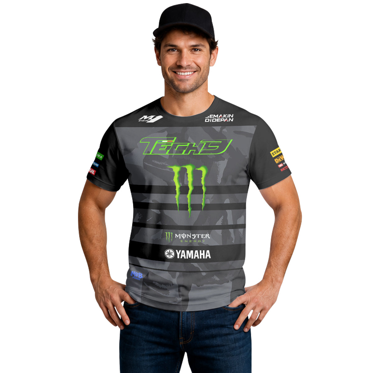 Tech 3 Monster Energy Yamaha Black Camo Short Sleeve Motocross Jersey - lifestyle view