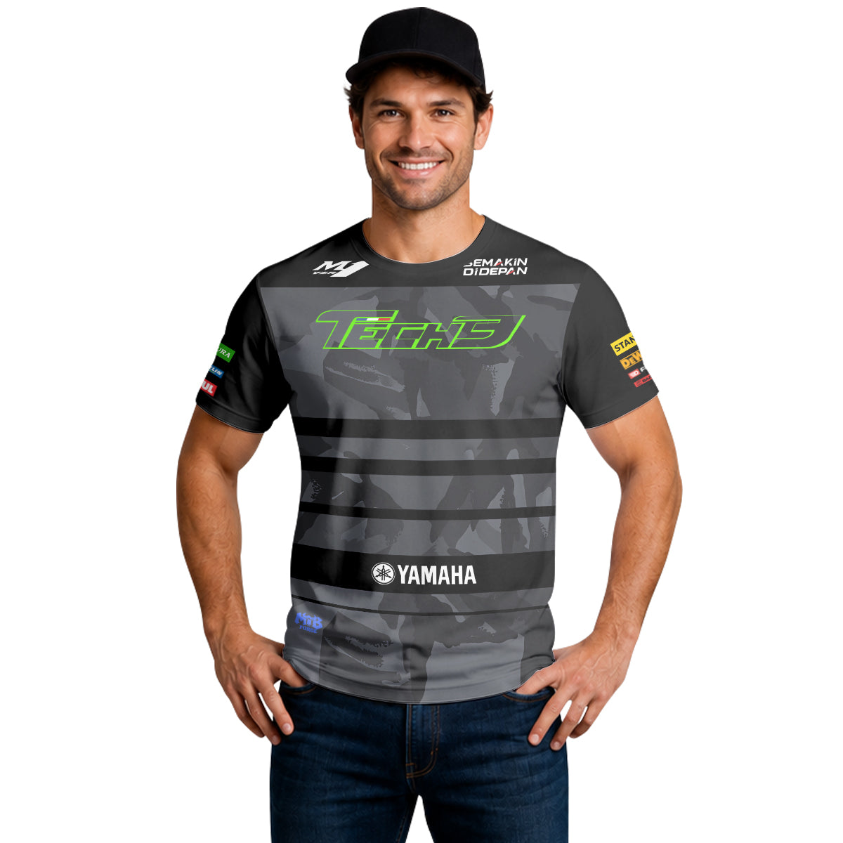 Tech 3 Yamaha Black Camo Short Sleeve Motocross Jersey - lifestyle view