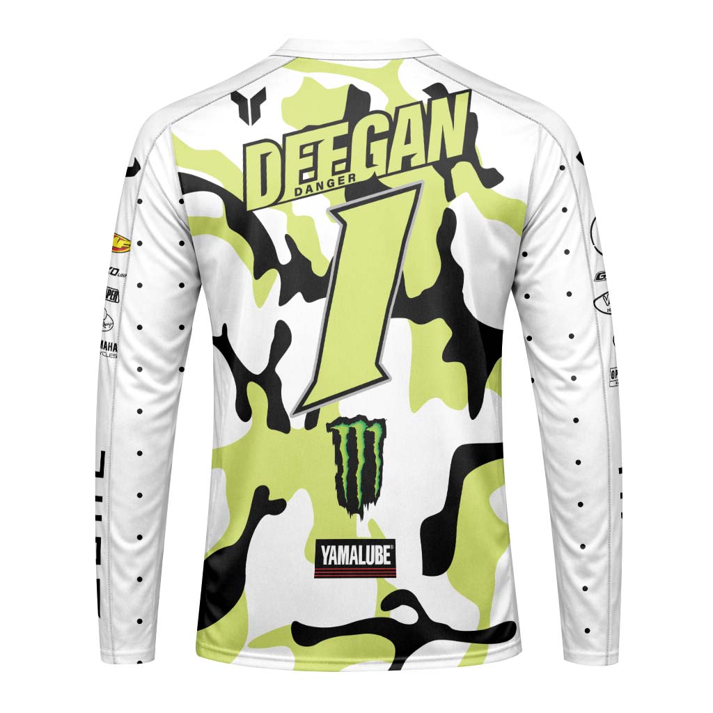 Thor Deegan Danger 1 Monster Energy Camo Long Sleeve Motocross Jersey - back view mockup
