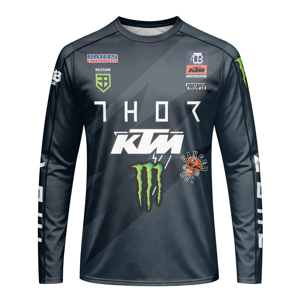 Thor Haiden Deegan 38 KTM Monster Energy Long Sleeve Motocross Jersey - front view mockup