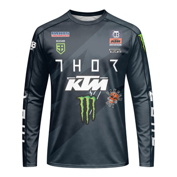 Thor Haiden Deegan 38 KTM Monster Energy Long Sleeve Motocross Jersey - front view mockup