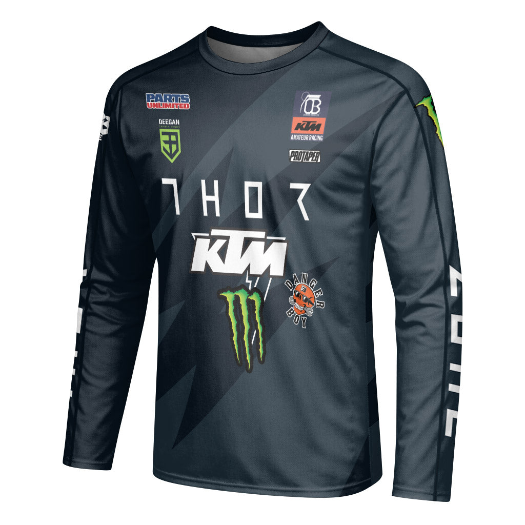 Thor Haiden Deegan 38 KTM Monster Energy Long Sleeve Motocross Jersey - left side mockup