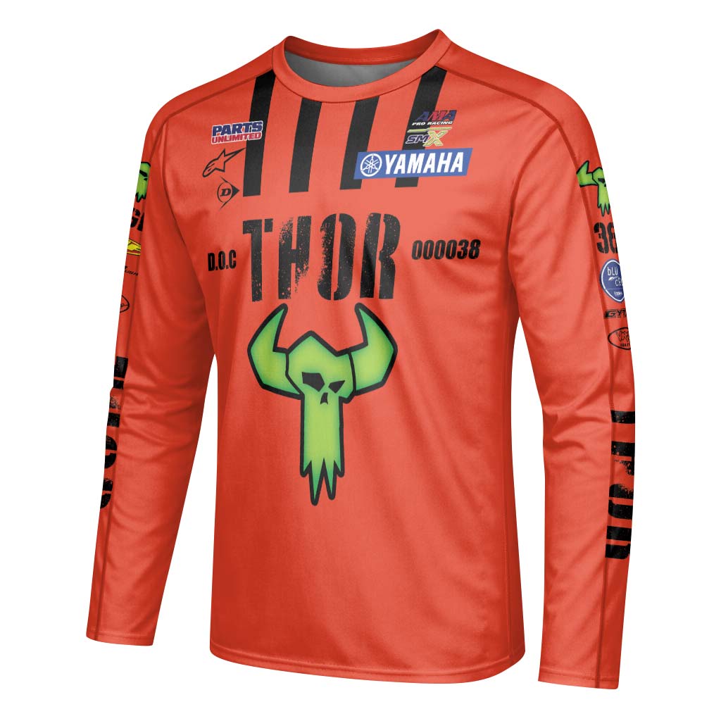 Thor Haiden Deegan 38 Long Sleeve Motocross Jersey – Left Side View Mockup