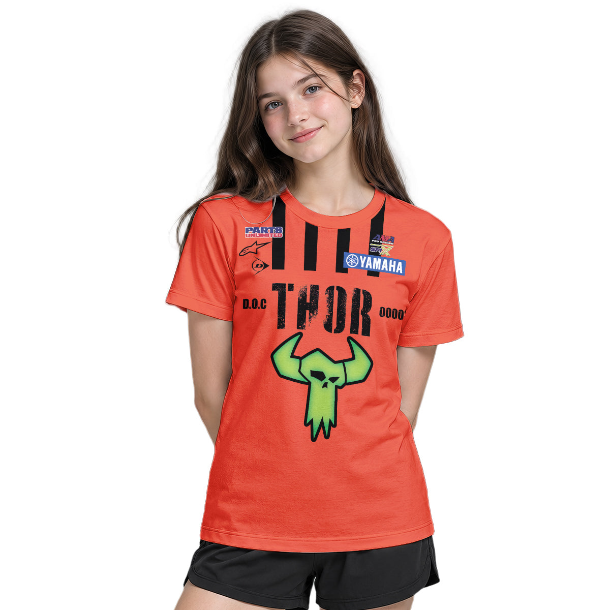Thor Haiden Deegan 38 Youth Short Sleeve Motocross Jersey – Girl Lifestyle View