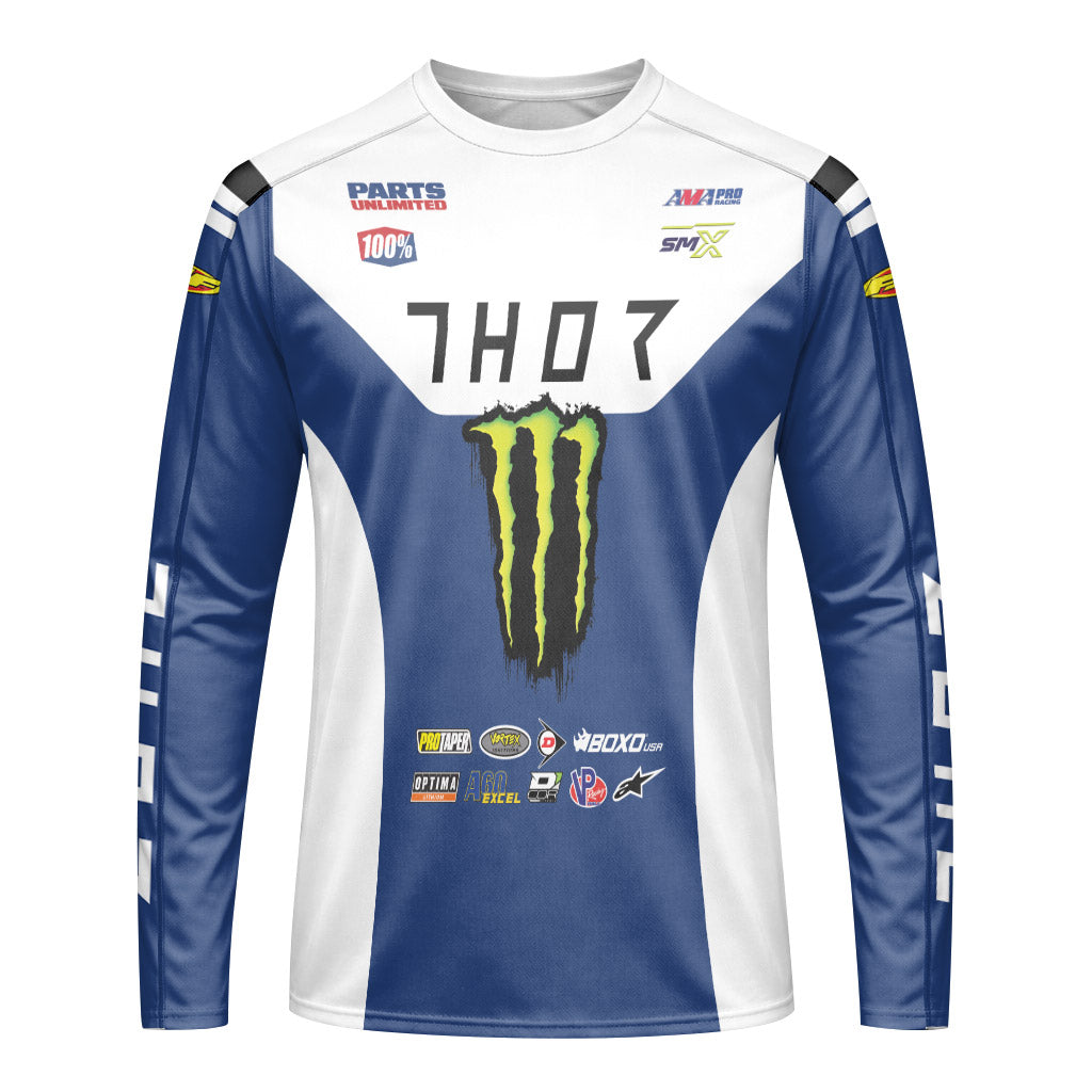 Thor Haiden Deegan Monster Energy Long Sleeve Motocross Jersey - front view mockup