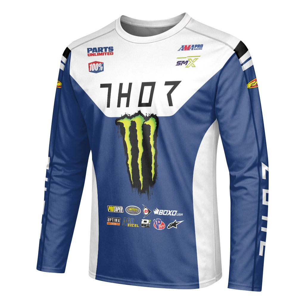 Thor Haiden Deegan Monster Energy Long Sleeve Motocross Jersey - left side mockup