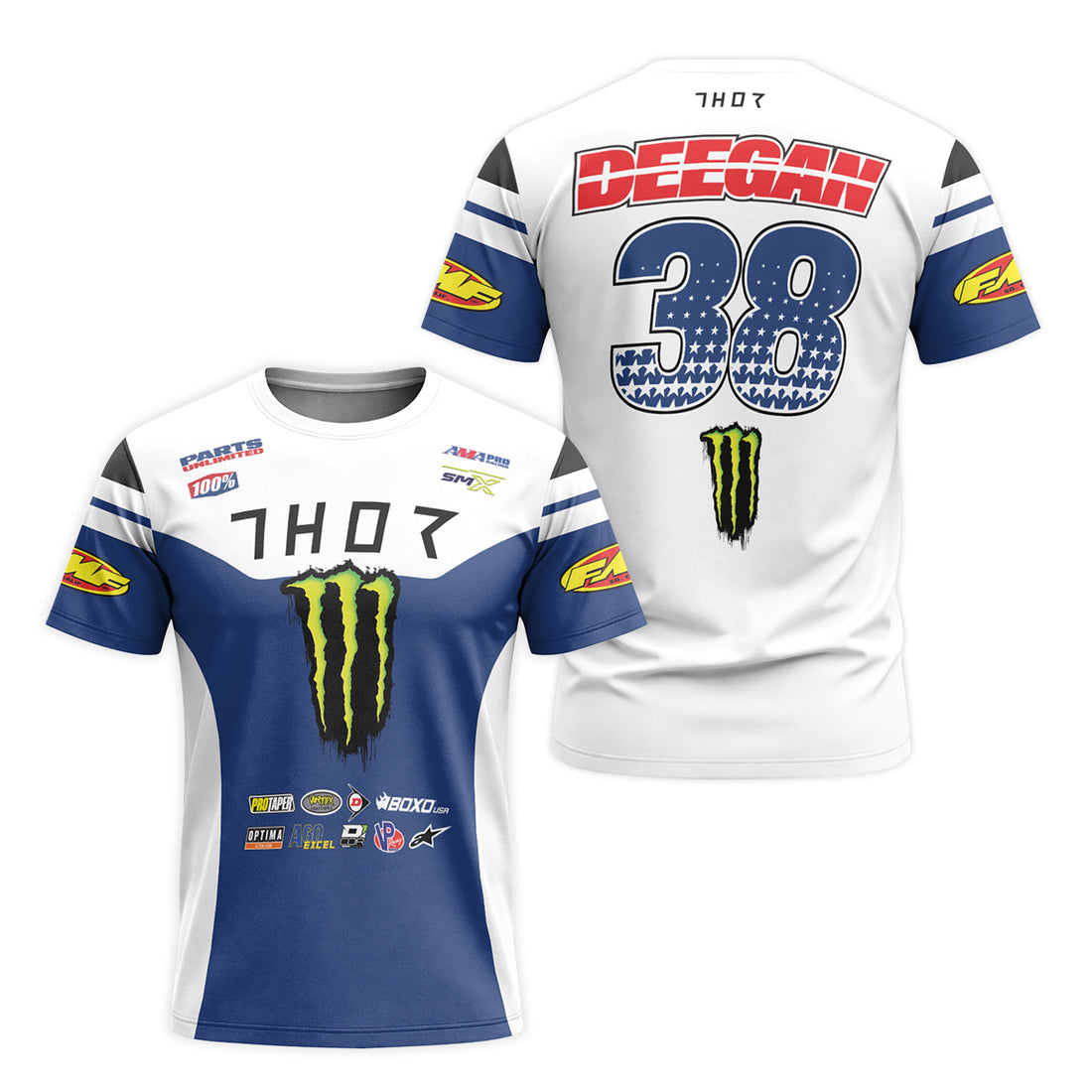 Thor Haiden Deegan Monster Energy Short Sleeve Motocross Jersey - front and back view