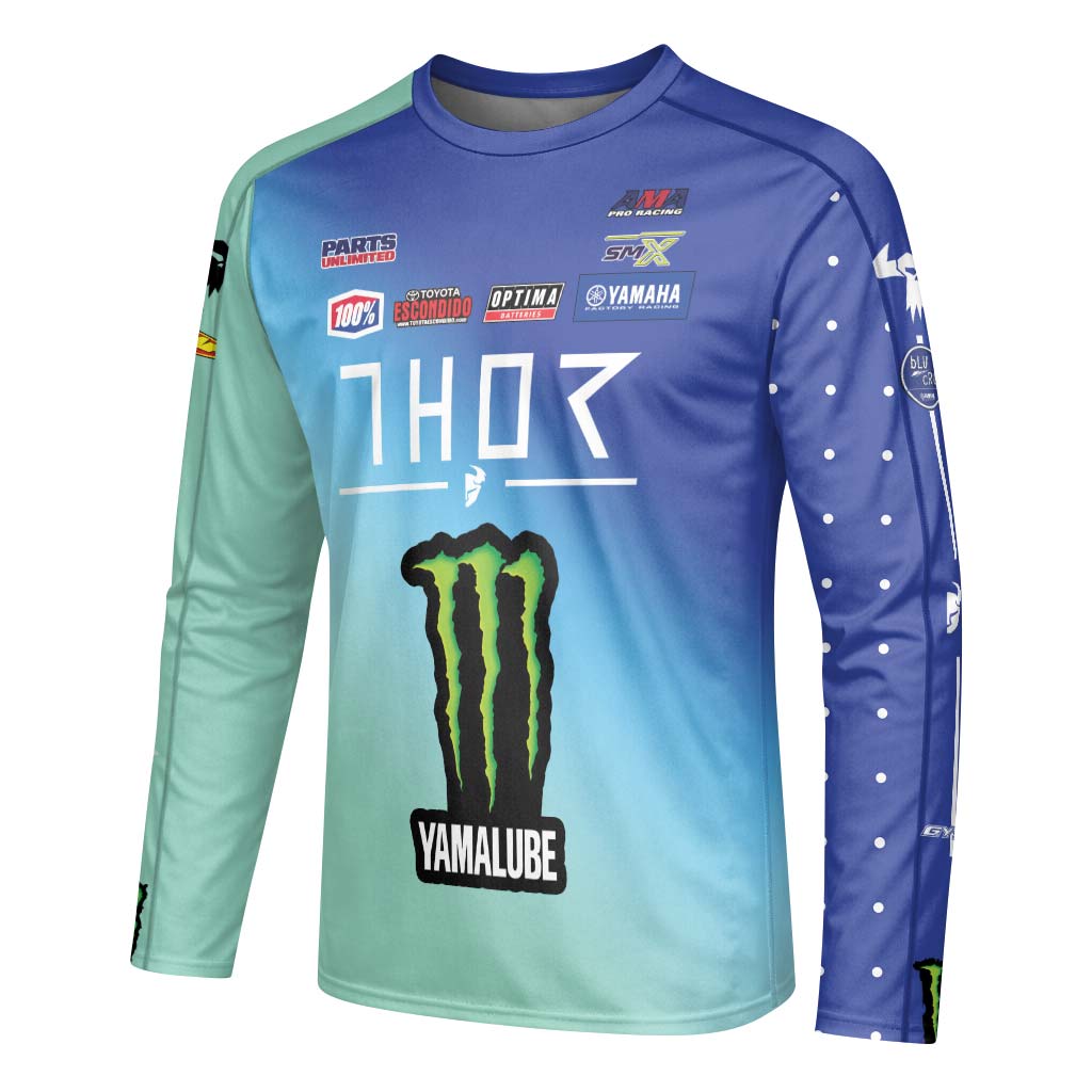 Thor Monster Energy Haiden Deegan 238 Long Sleeve Motocross Jersey - left side mockup