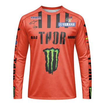 Thor Monster Energy Haiden Deegan 38 Long Sleeve Motocross Jersey - front view mockup