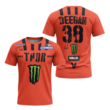 Thor Monster Energy Haiden Deegan 38 Short Sleeve Motocross Jersey - front and back view