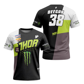 Thor Monster Energy Race T-Shirt | Thor Cycling Lifestyle T-Shirt - front and back view