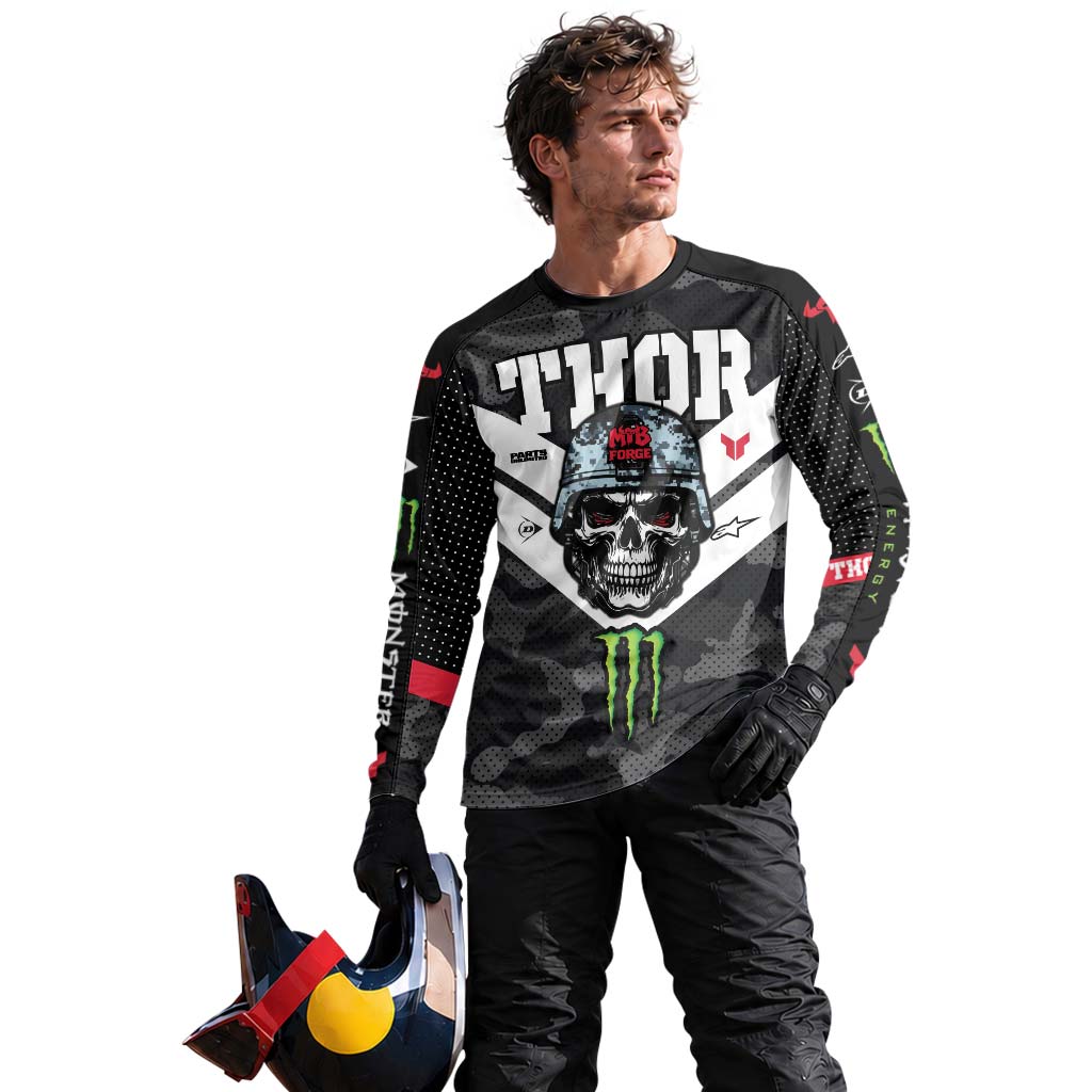 Thor Monster Energy Skull Trooper Long Sleeve Motocross Jersey - lifestyle view