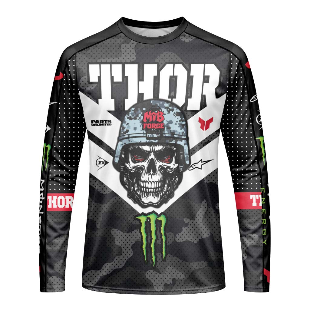 Thor Monster Energy Skull Trooper Long Sleeve Motocross Jersey - front view mockup