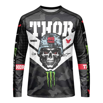 Thor Monster Energy Skull Trooper Long Sleeve Motocross Jersey - front view mockup