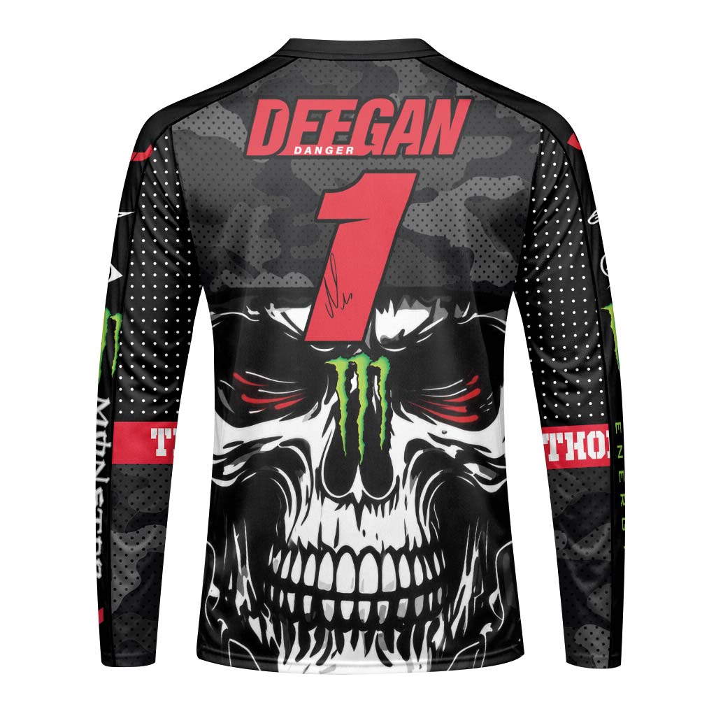 Thor Monster Energy Skull Trooper Long Sleeve Motocross Jersey - back view mockup