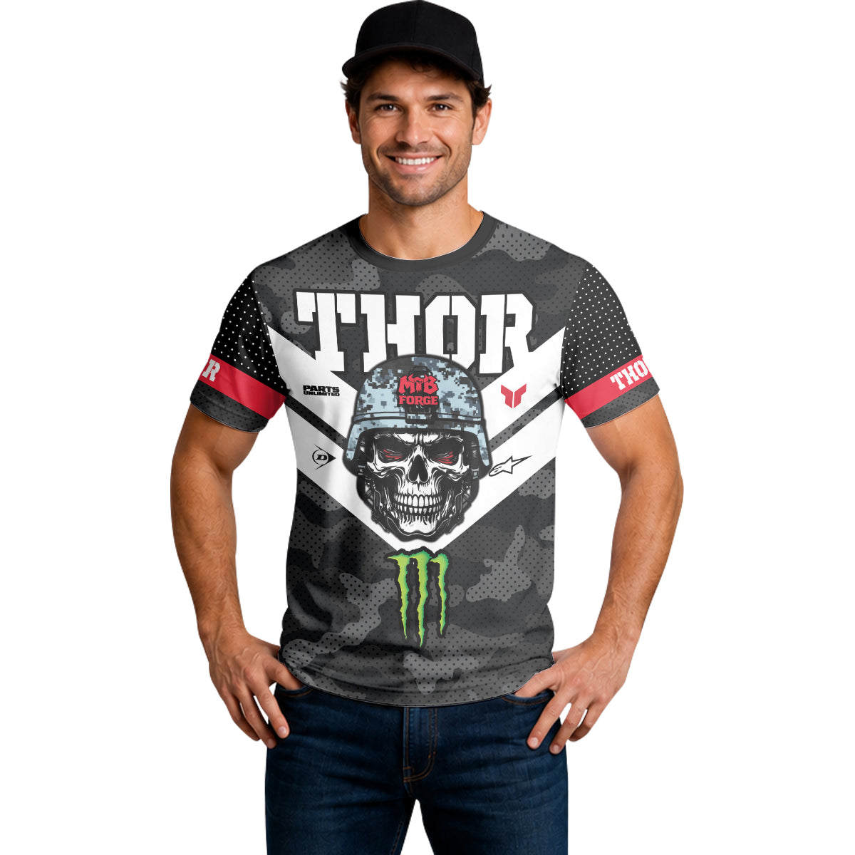 Thor Monster Energy Skull Trooper Short Sleeve Motocross Jersey - lifestyle view