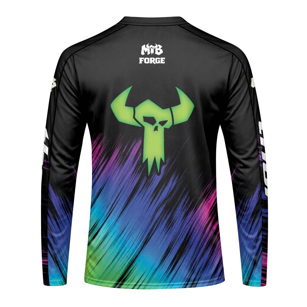 Thor Pro Circuit Neon Skull Long Sleeve Motocross Jersey – Front View Mockup