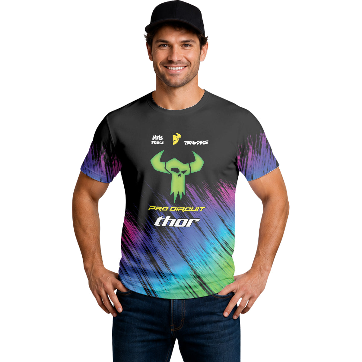 Thor Pro Circuit Neon Skull Short Sleeve Motocross Jersey – Lifestyle View