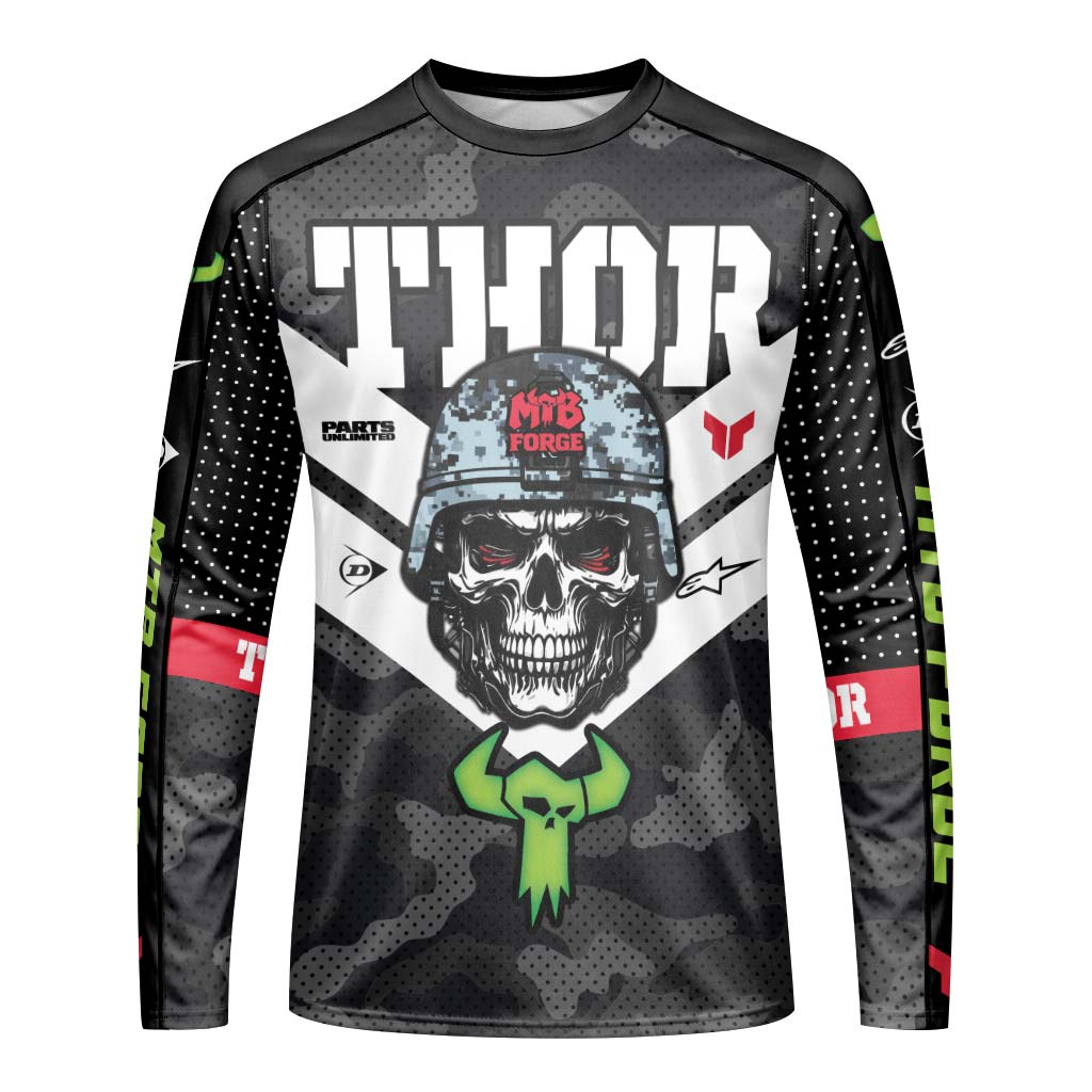 Thor Skull Trooper Long Sleeve Motocross Jersey – Front View Mockup