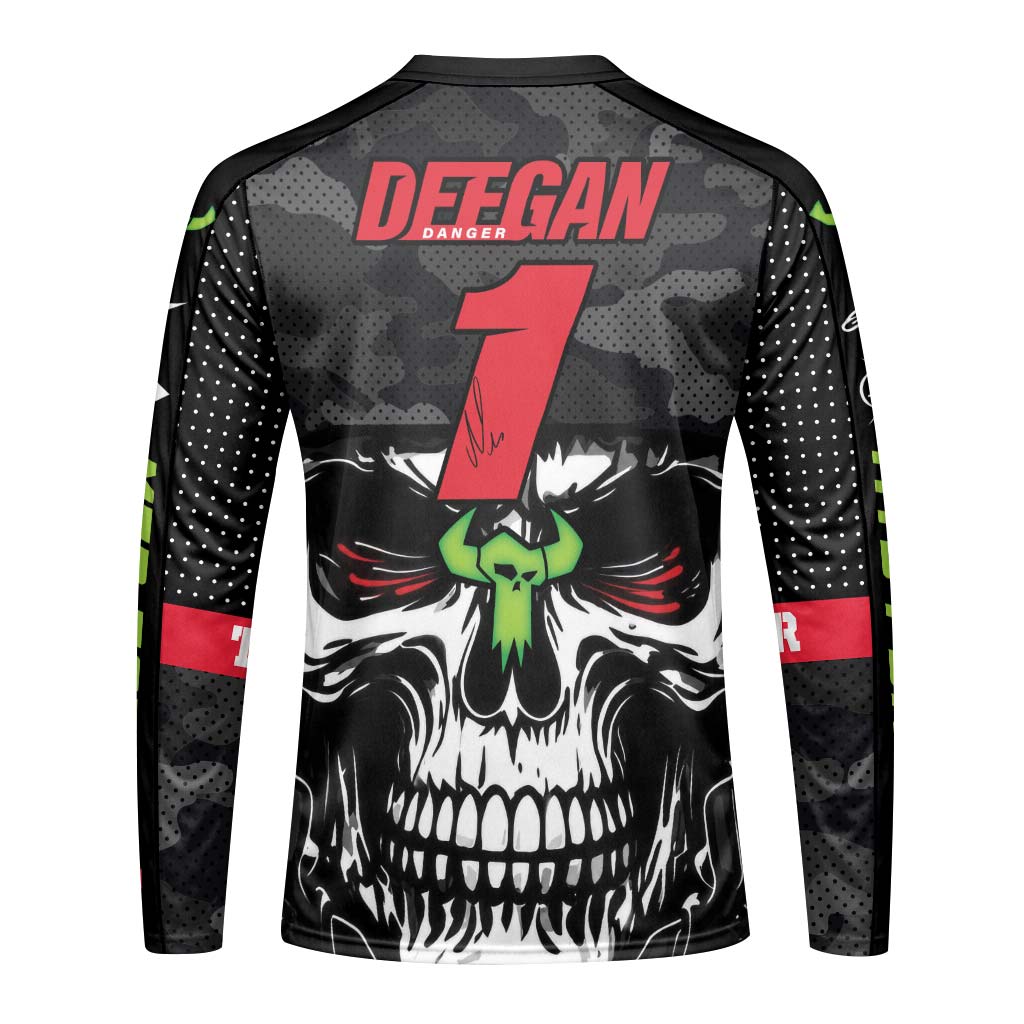 Thor Skull Trooper Long Sleeve Motocross Jersey – Back View Mockup