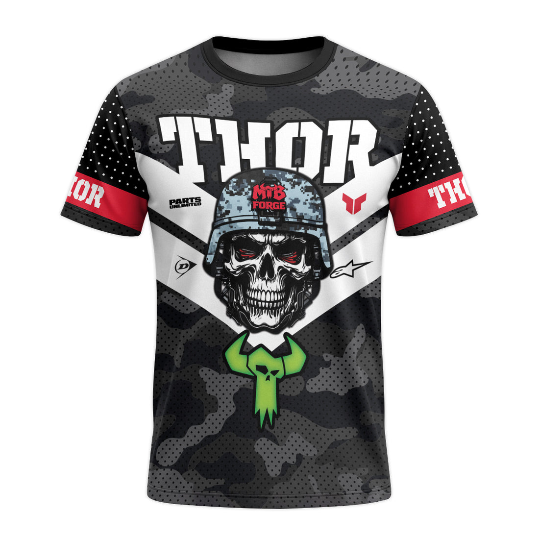 Thor Skull Trooper Short Sleeve Motocross Jersey – Front and Back View