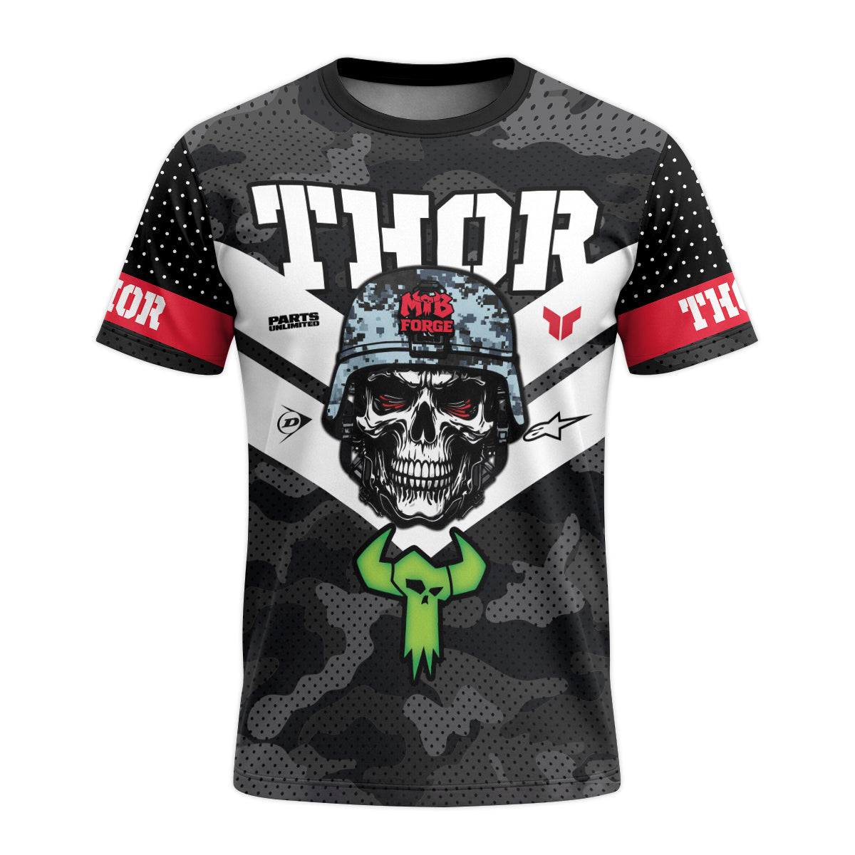 Thor Skull Trooper Short Sleeve Motocross Jersey – Front View Mockup