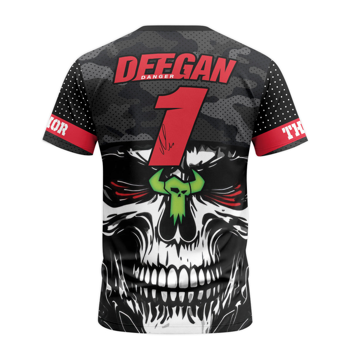 Thor Skull Trooper Short Sleeve Motocross Jersey – Back View Mockup