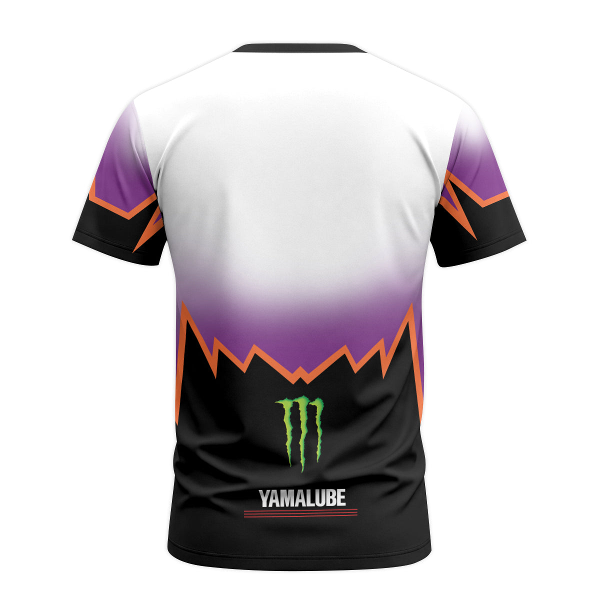 Thor Yamaha Monster Energy Purple Black Short Sleeve Motocross Jersey - back view mockup