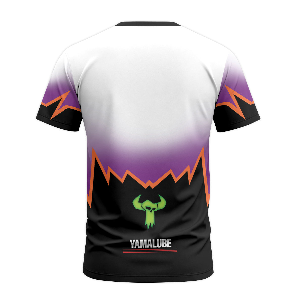 Thor Yamaha Purple Orange Factory Racing Short Sleeve Motocross Jersey – Back View Mockup