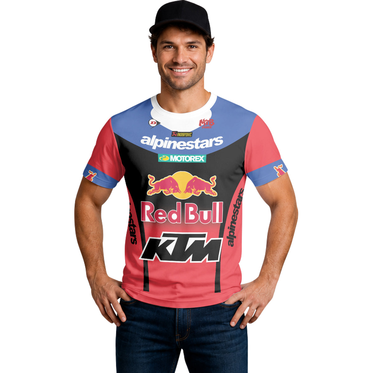 Tomac 3 Red Bull KTM Blue Red Short Sleeve Motocross Jersey - lifestyle view